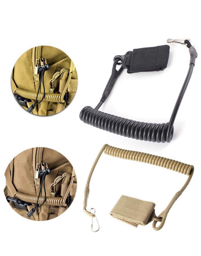 Spring Spiral Tactical Sling Tali Spiral Airsoft Lanyard Coiled
