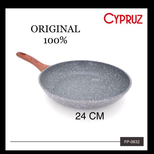 Wajan Anti Lengket Free Sutil CYPRUZ Fry Pan Grey Marble FP-0632 24cm