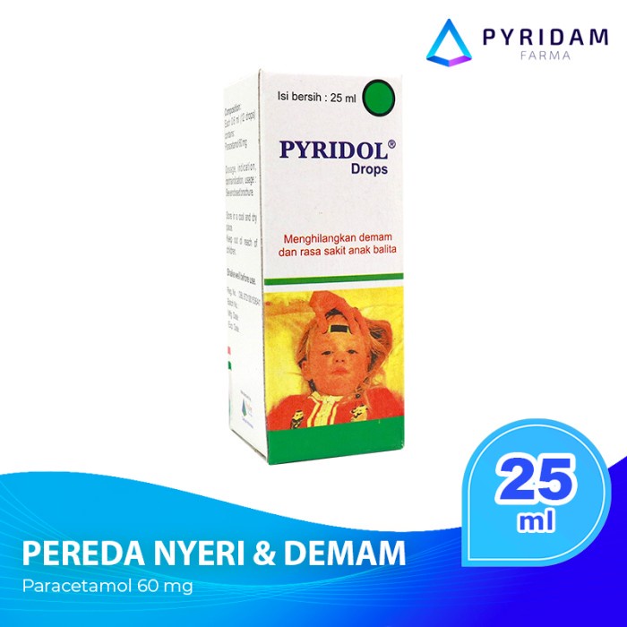 SALE Pyridol Drops Paracetamol 60 mg untuk Nyeri dan Demam @ 60 mg / 0,6 ml