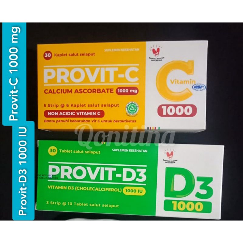 PROVIT-C 1000 mg & 2 box Provit-D3 1000 IU / non acidic Vit C /  Vit D3 / Multivitamin daya tahan tu