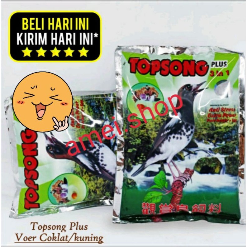 Topsong Pur Makanan Burung formula 3 in 1 Pakan Burung Topsong Rumput Laut Pakan Burung Topsong Madu