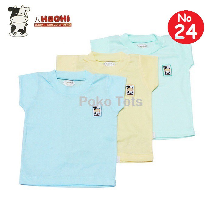 Hachi Kaos Oblong Ukuran 24 Tangan Pendek Bayi dan Anak Warna Polos