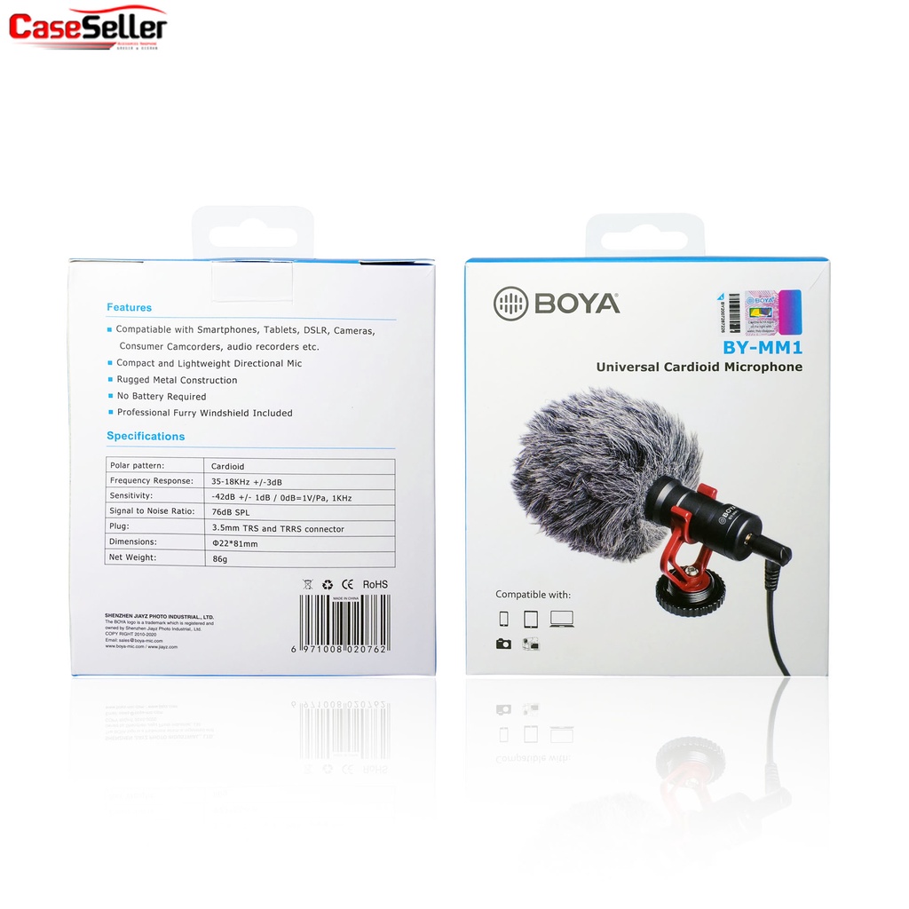 Microphone CardioId Shotgun BOYA BY-MM1 Perekam Audio dan Video Podcast live streaming
