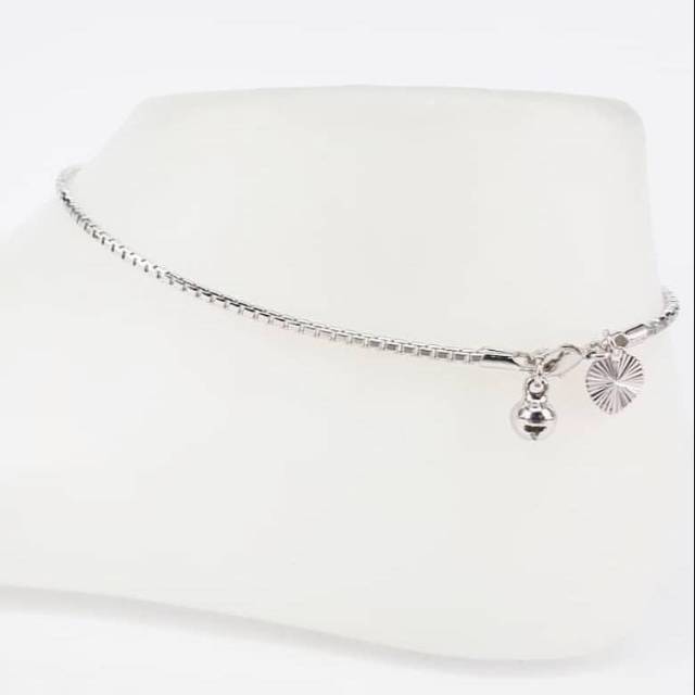 Gelang kaki silver model italy lapis emas 22k