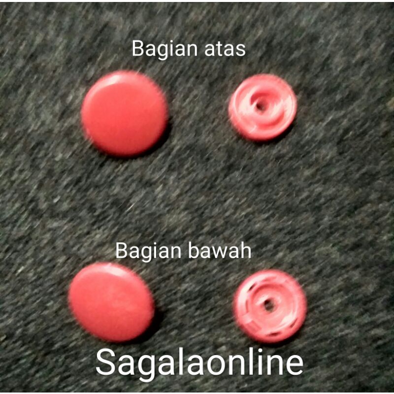Kancing Snap Plastik / kancing jepret / kancing cetet 15mm merah
