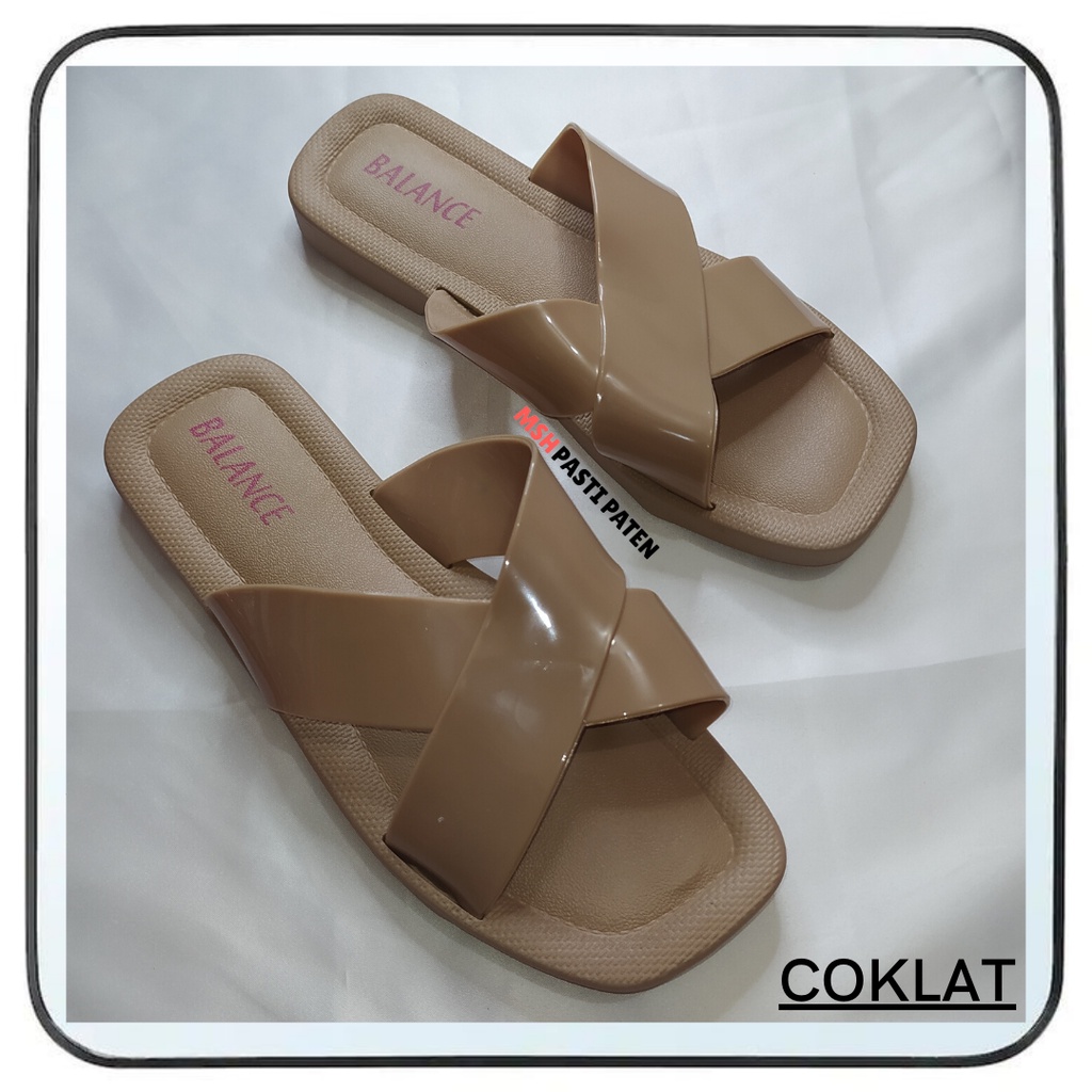 Sandal selop jelly silang wanita ori balance dan alina Sandal impor wanita