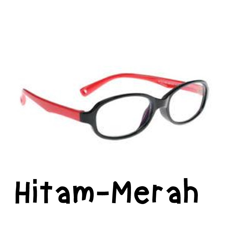 Kacamata Anak Anti Radiasi Gadget - Flexible Frame-Hitam Merah