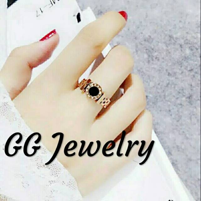 GG Cincin Angka Romawi kapital TitAnium#CC-124