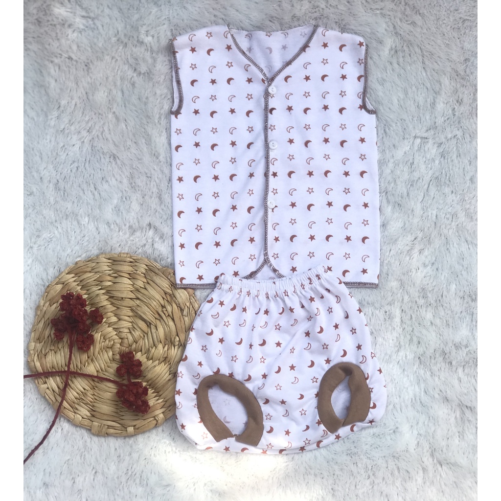 [ST.BKB02] Setelan Baju Bayi Kutung Baju Bayi Newborn Putih Motif Umur 0 - 6 Bulan