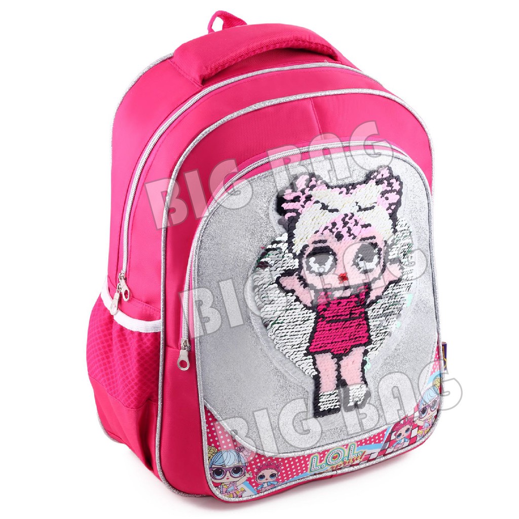 Tas Ransel Anak Perempuan Karakter Lol Surprise GLITTER-Tas Ransel Model Usap/Swipe Glitter+LUNCHBOX