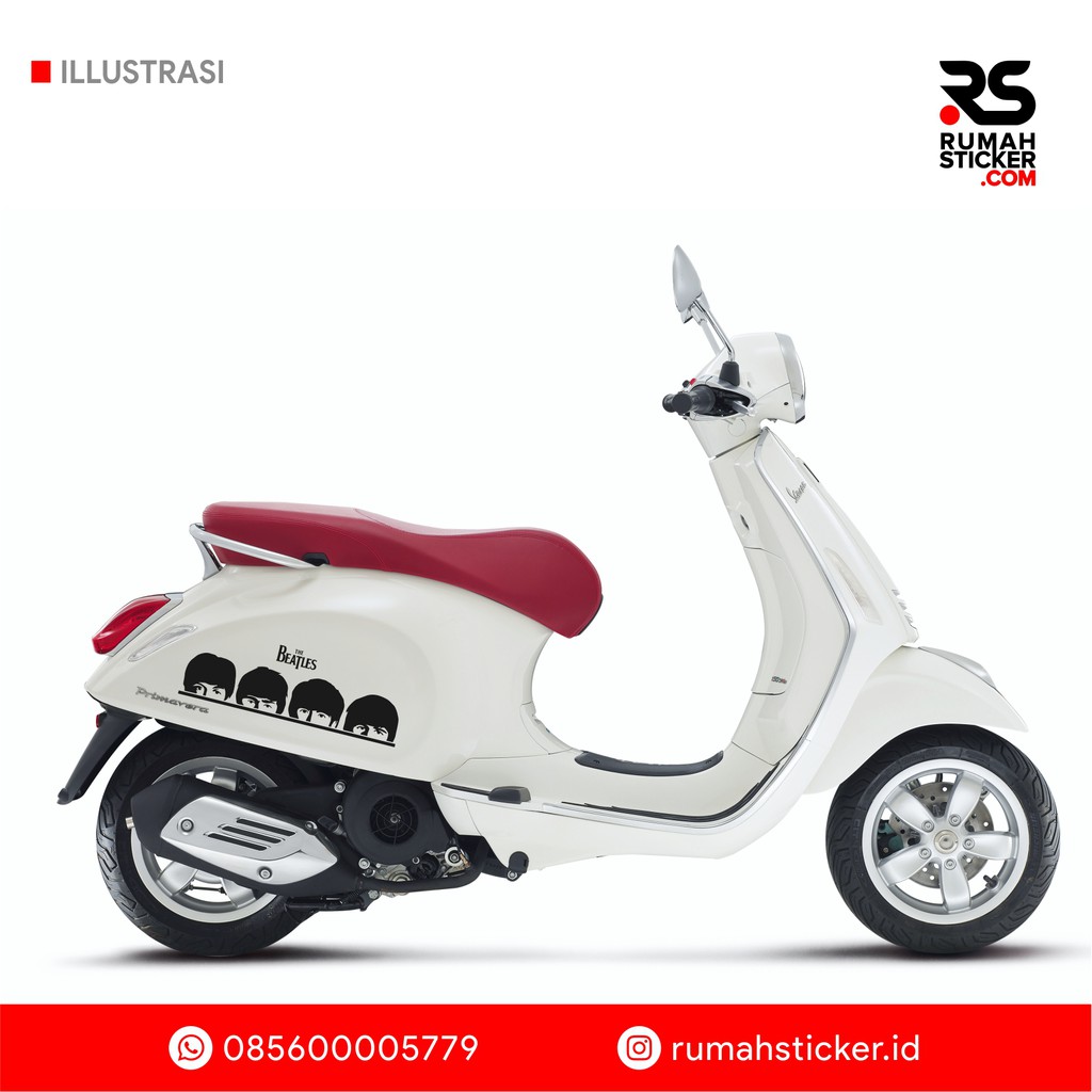 Sticker Cutting The Beatles Motor Mobil Vespa Piaggio Fino Scoopy