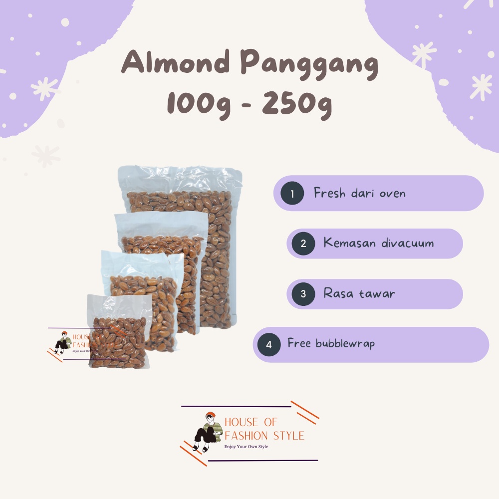 

Kacang Almond Panggang 100g - 250g