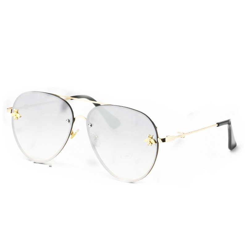 (YUZHU) Bayar di Tempat Korean Design Retro Aviator Besi Frame Kacamata Hitam Wanita/Pria