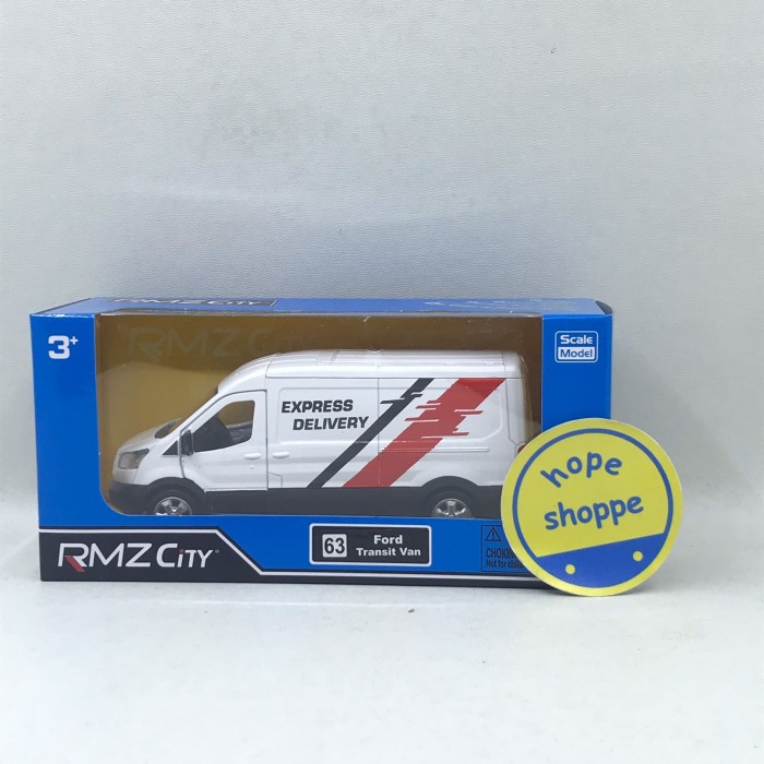 SIAP KIRIM Rmz City Ford Transit Van Diecast Original Express Delivery Miniatur - Putih TERBATAS