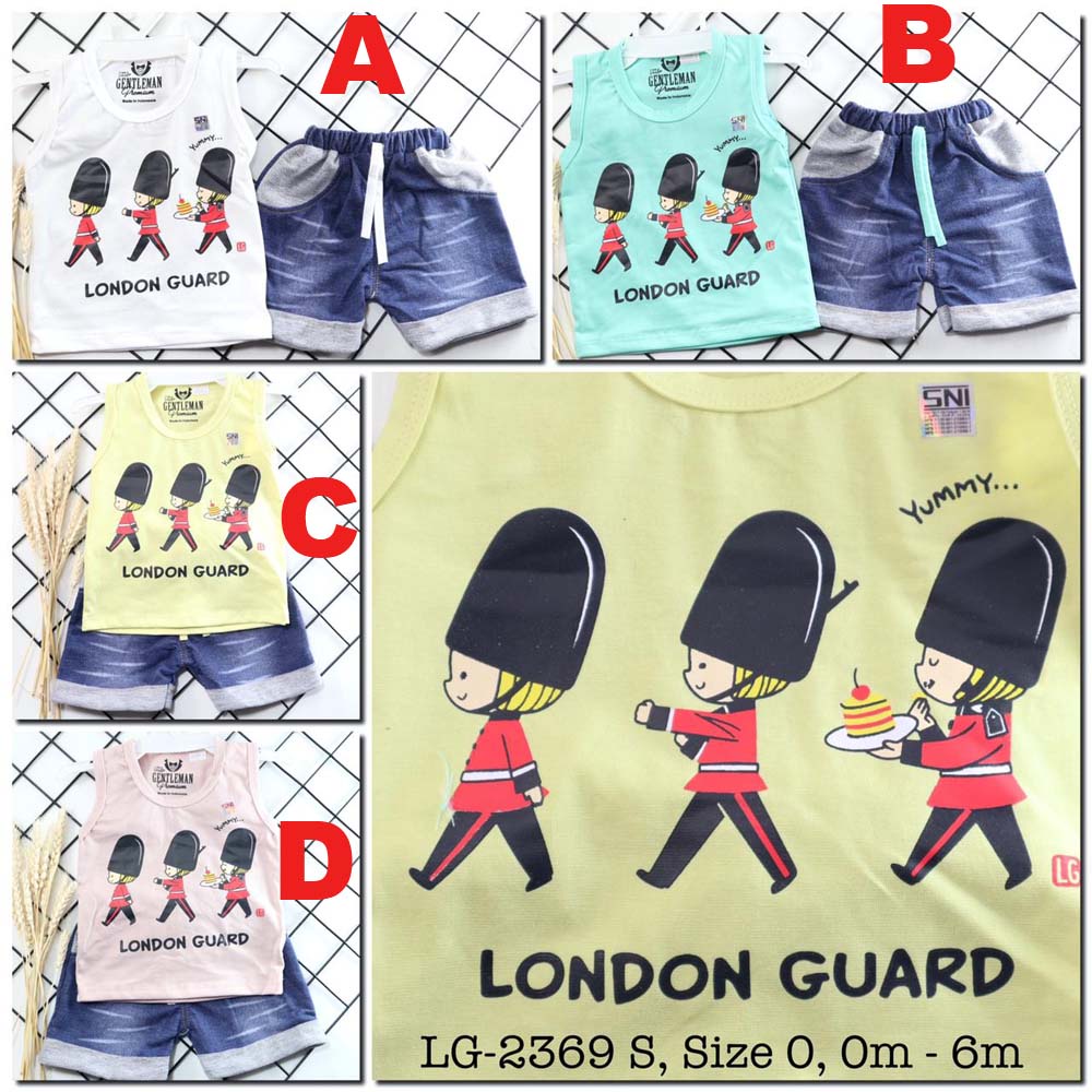 Baju Bayi Laki Laki Setelan Kutung Singlet Bayi London Guard