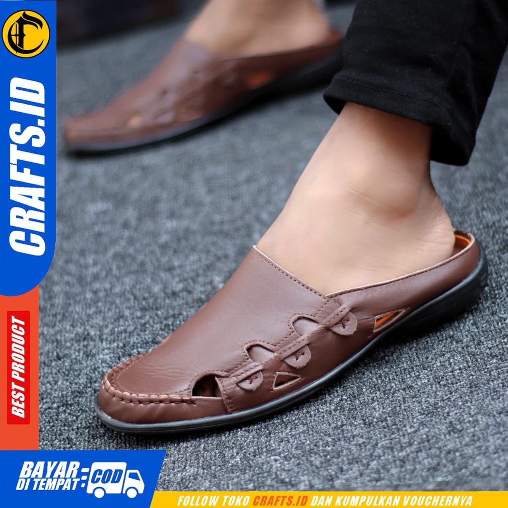 Crafts Gotenz - Sepatu Sandal Casual Bustong Kulit Asli Pria Original