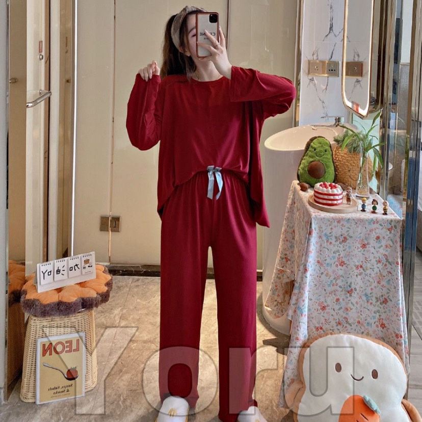 Pamelo Baju Tidur Import Setelan Piyama Setelan Polos Import Korea pp cp polos