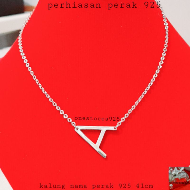 Kalung Nama Perak Asli Silver 925 Lapis Emas Putih