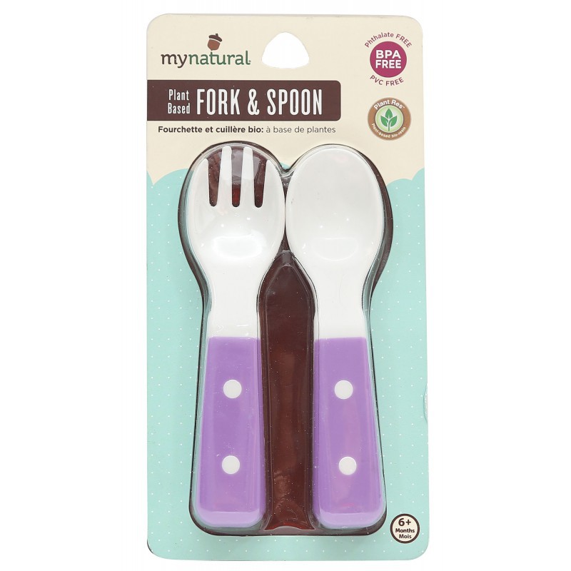 My Natural Fork and Spoon 6m+ - Purple