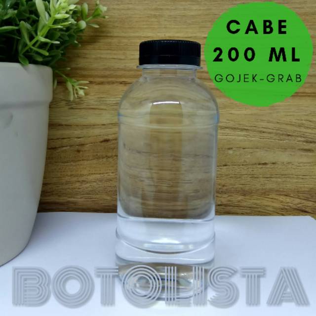 Botol Cabe 200ml (50 pcs) PACKING KARDUS Botol Plastik 200ml COD Free Ongkir Shopee