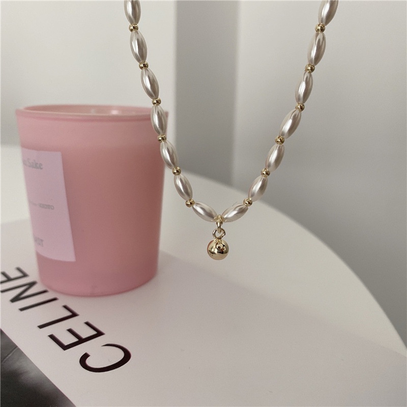 French Retro Mutiara Kalung Ins Manik Liar Liontin Rantai Tulang Selangka Perhiasan Fashion Wanita COCOJEWELRY