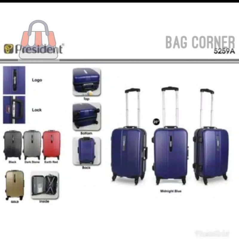 BagCorner - Koper 28 Inch Fiber President Original Tanpa Seleting 5259 / 5267