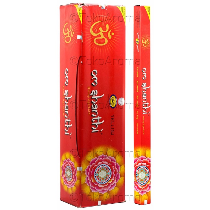 ___] Dupa India (Aromaterapi) Long Square - Om Shanti Yellow