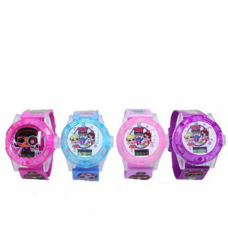 (Grosir)Jam Tangan Anak&quot; Laser LOL Melody strap Rubber(Terima cod)