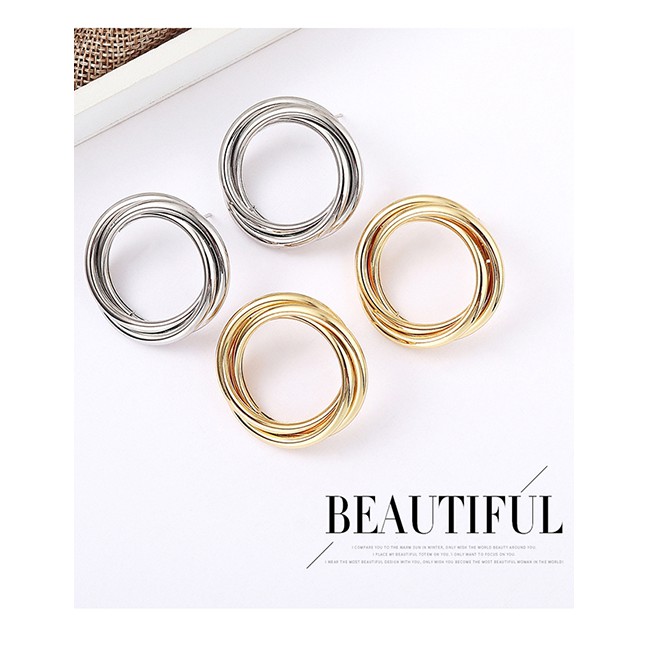 LRC Anting Tusuk Fashion Kc Cutout Earrings Y61838