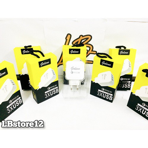 Adaptor 3x USB Original 100%  Galeno 3.0A Qualcomm