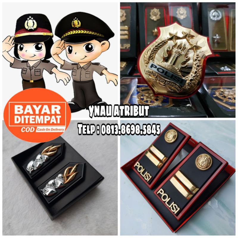 Paket Pangkat Iptu Polri Full Mika + Monogram Polri + Kewenangan Polri Cembung