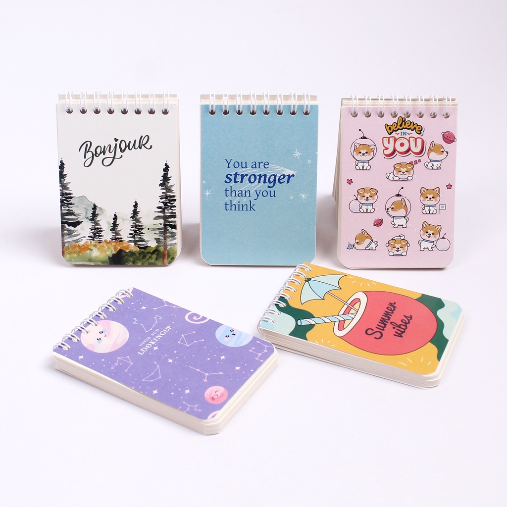 Bukuqu Notebook Mini A7 Spiral Notebook, Buku catatan kecil, buku tulis pocket