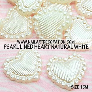 DEKORASI SLIME / CLAY / NAIL ART PEARL LINED HEART