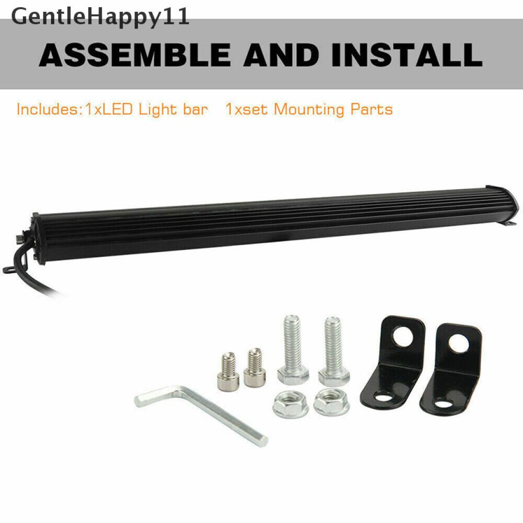 Gentlehappy Kuning Ultra Slim 20 ''200w Satu Baris Lampu Kerja LED Bar Offroad Truck Amber