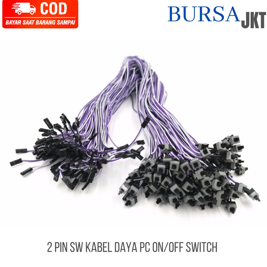 KABEL DAYA POWER RESET ON / OFF SW PC KOMPUTER 2 PIN 58 CM