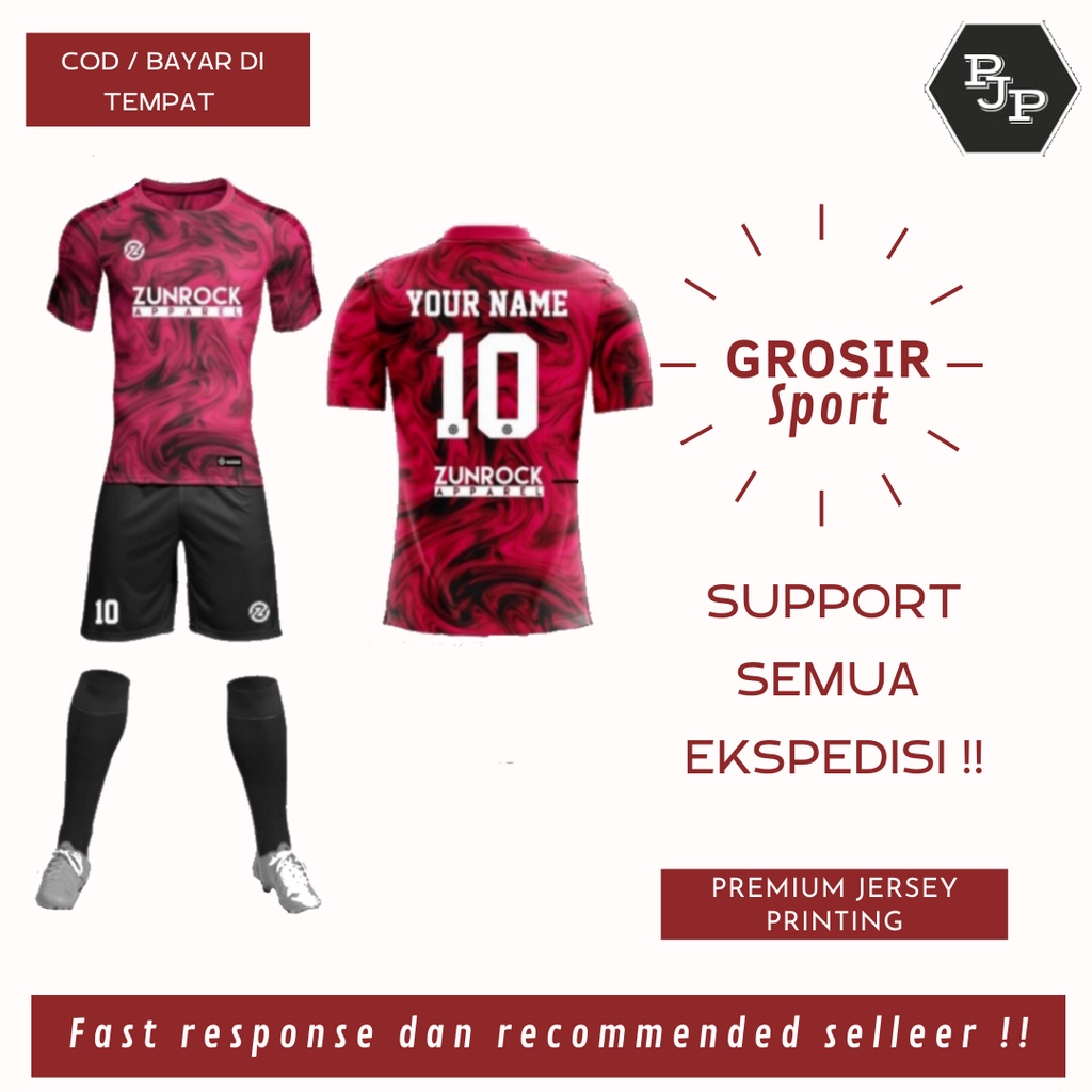 BISA SATUAN DAN GROSIR COD Jersey Baju Olahraga Tim Jersey Custom Tim Full Printing Satuan dan Grosir Sepak Bola Volly Futsal Basket Sepeda Gowes Pria Wanita Murah Bandung PRINTING CUSTOM Nama, No. Punggung, Logo, Sponsor Jersey Custom Full Printing Murah