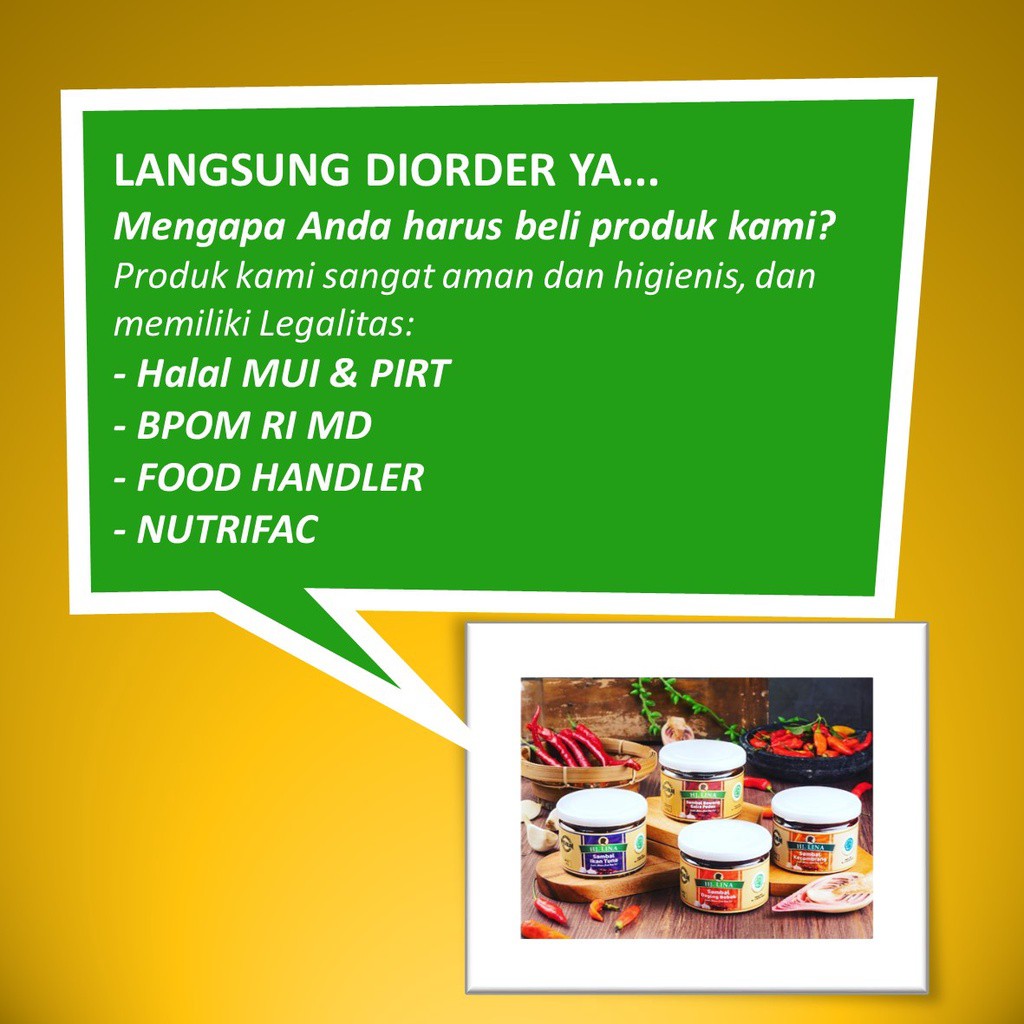 

PREMIUM Sambal Daging Bebek Khas Bu Hj. Lina 135gr