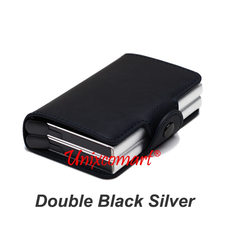 Dompet Mini Tempat Kartu ATM Smart Slim Wallet Credit Card Holder Metal Case RFID Blocking