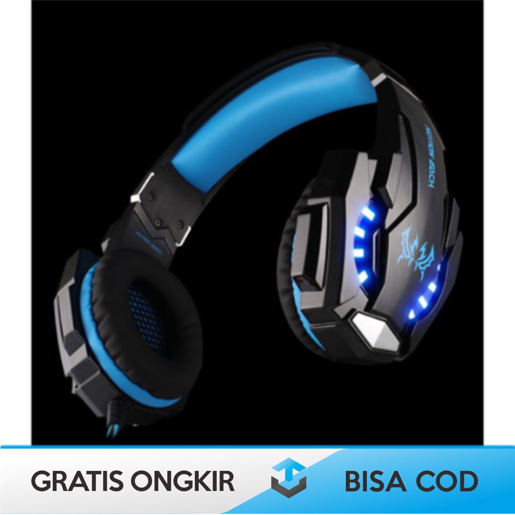 HEADSET GAMING LED KOTION EACH G9000 HEADBAND NYAMAN KEDAP SUARA LUAR