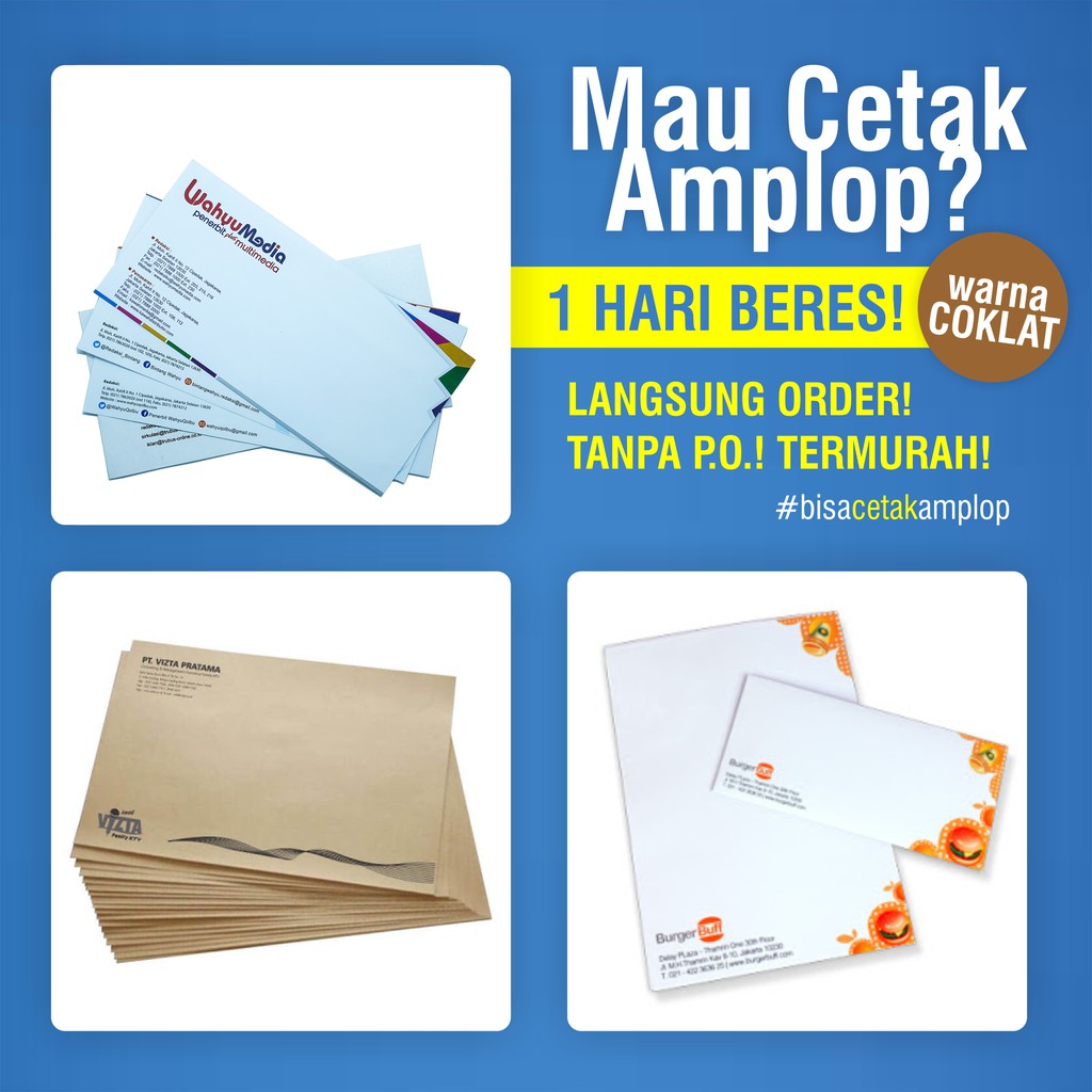 

Cetak Kop Surat Amplop Kertas / Cetak Amplop Kantor / Amplop Custom (PUTIH/COKLAT)