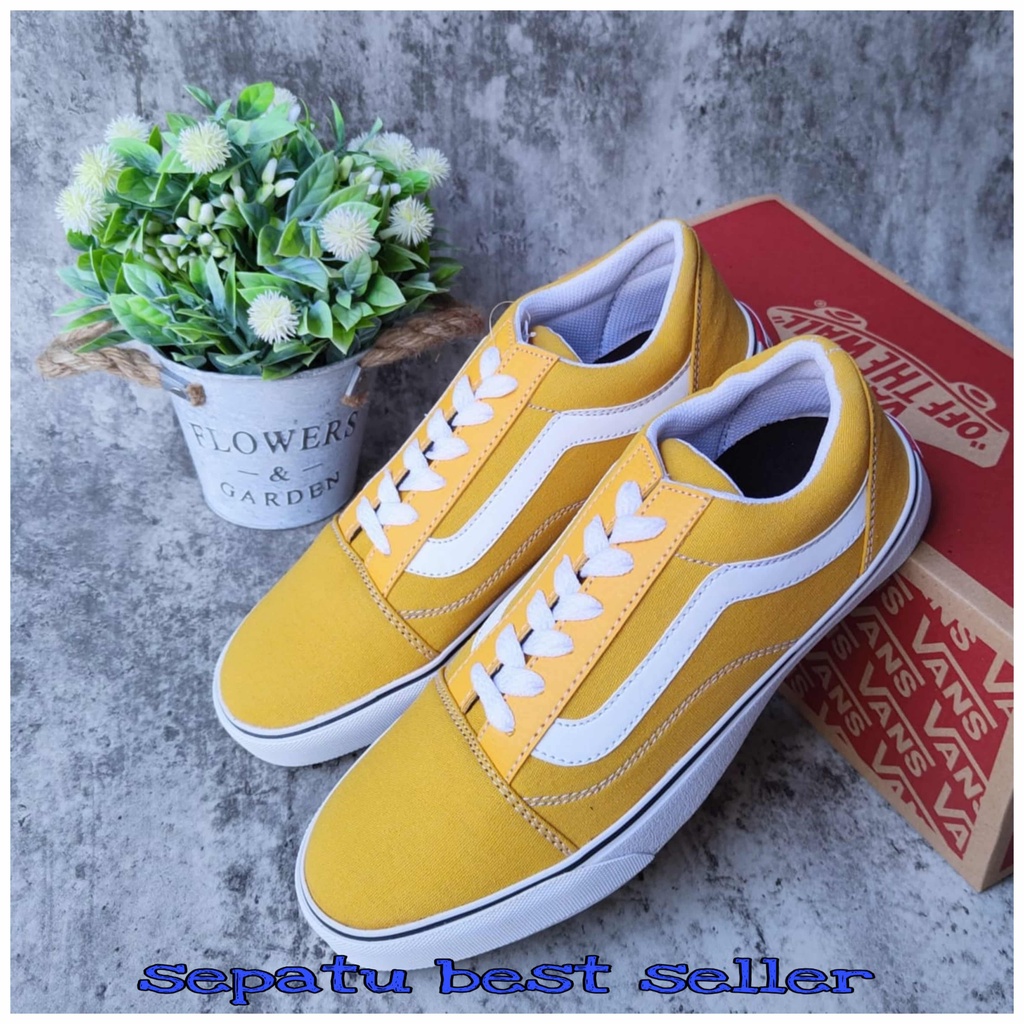 Siap Kirim Sepatu Sekolah Vans Era Authentic California Kuning Pria Wanita