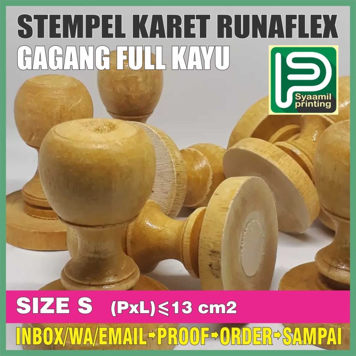 

Menyurat-Surat- Stempel Runaflex Gagang Kayu L 15Cm2, Size S -Surat-Menyurat.