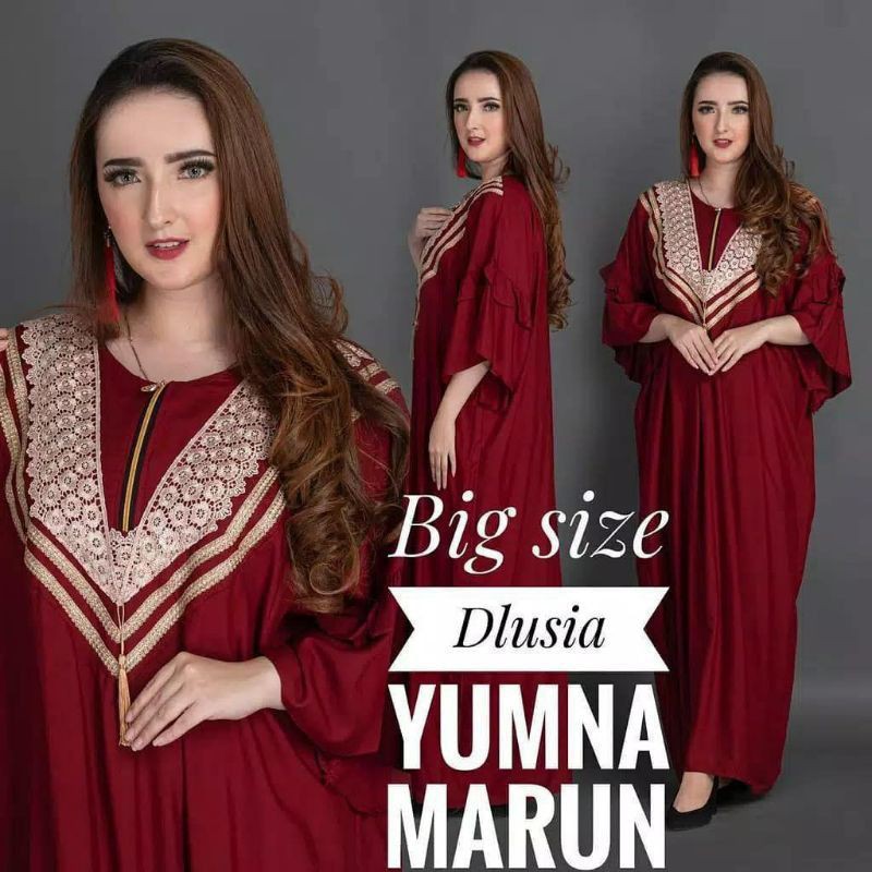 [12.12] DASTER ARAB JUMBO LD 140 CM Yumna BIG SIZE Renda Polos Daster busui daster bumil/bc