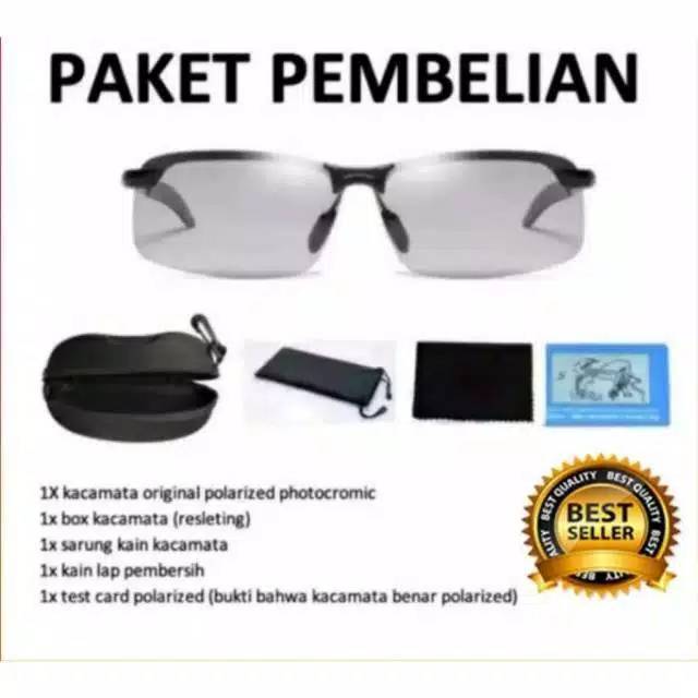 COD Kacamata Anti Silau Siang Dan Malam  Sunglass Fotosensitif UV 400-2