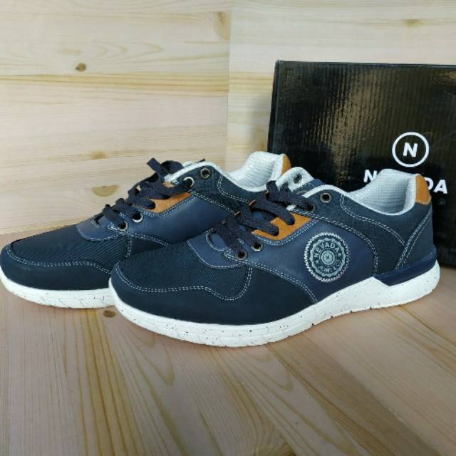 NEVADA NVD14NV SEPATU SNEAKERS SPORT PRIA 2020 NAVY CASUAL SANTAI ORIGINAL MATAHARI 100%
