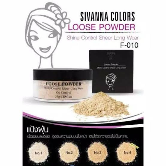 Sivanna Colors Loose Powder Shine-Control Sheer-Long Wear Oil control F010/Bedak tabur/Kontrol Minyak Wajah/Bedak wajah/Bedak muka