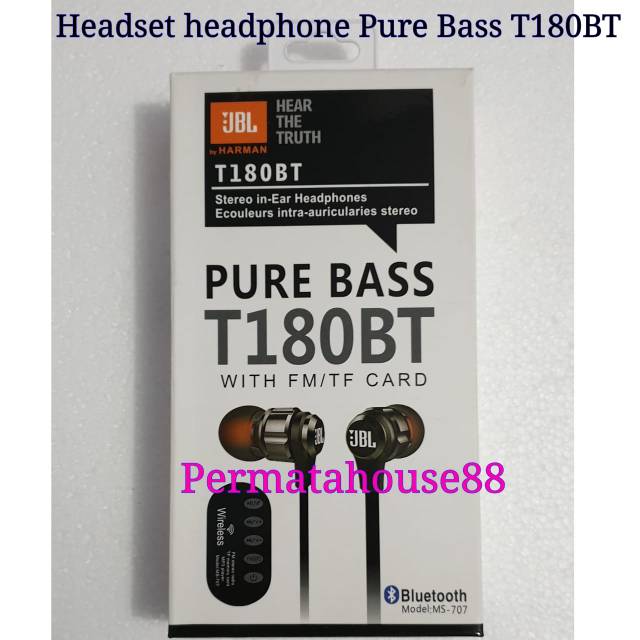 In Ear Heaphones Headset Earphones Bluetooth J pure Bass T180BT With Fm/TF Card