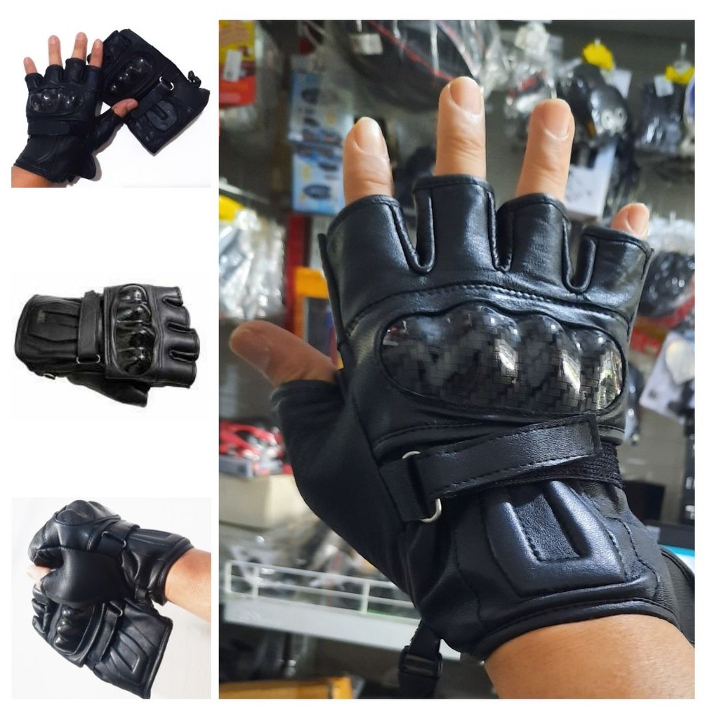 Dragstar Sarung Tangan Kulit Protector Half Finger Leather Sepeda &amp; Motor  Sepatu Roda 113164