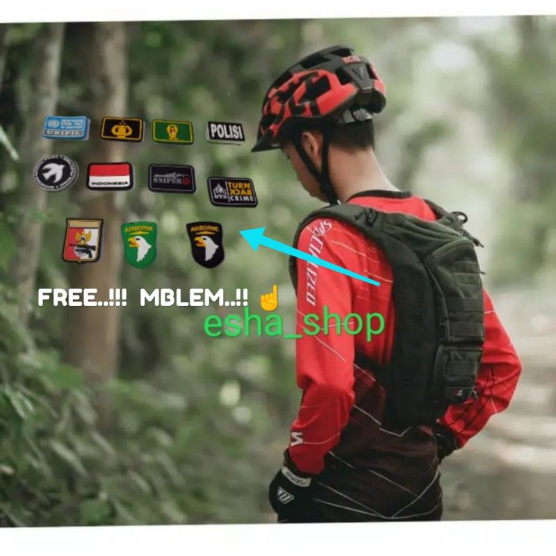 free.. mblem!!! tas ransel army  tacitical sepedah gunung outdoor BMX MTB dll