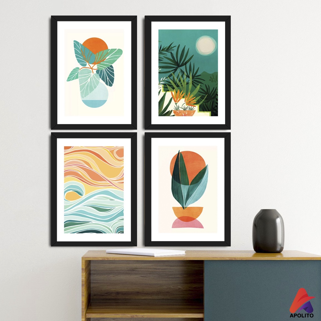 HIASAN DINDING WALL DECOR BUNGA ABSTRAK PAJANGAN POSTER KAYU HIASAN DINDING KAMAR RUANGAN ABSTRAK RUANG TAMU BUNGA ABSTRAK